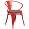 Flash Furniture Red Metal Chair with Wood Seat and Arms, PK4 4-CH-31270-RED-WD-GG - alternate 8